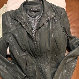 Andrew Marc Men's Olive Leather Jacket